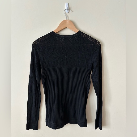 Club Monaco Italian Yarn Micro Eyelet Longsleeve - Picture 2 of 7